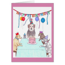 Cumpleaños-Fiesta feliz con su paquete Tarjeta