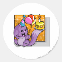 Cumpleaños Kacheek Etiquetas Redondas