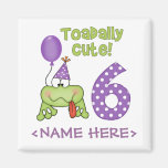 Cumpleaños lindo de Toadally 6to Imán Para Frigorifico