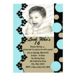 Cumpleaños retro de la foto del punto invitación