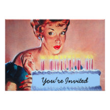 Cumpleaños retro de los años 50 invitaciones personales 