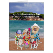 Cumpleaños tropical del paraíso de los mascotas di tarjetas
