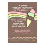 Cumpleaños y sueño del helado encima invitacion personal 