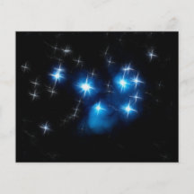 Cúmulo de estrellas del azul de Pleiades Tarjetas Publicitarias