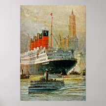 Cunarder en Nueva York Posters
