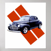 Cupé 1941 de Chevy del azul Poster