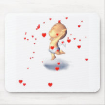 Cupid de la tarjeta del día de San Valentín Tapetes De Raton