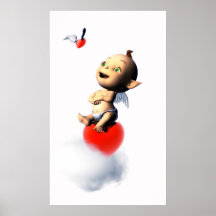 Cupid de la tarjeta del día de San Valentín Poster