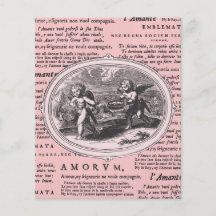 Cupid del vintage en el compromiso romántico del b tarjetas informativas