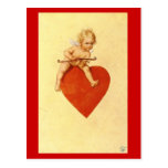 Cupid en un corazón - postal