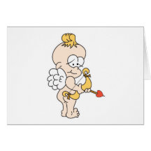 Cupid lindo tonto del amor tarjeton