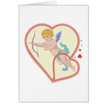 cupid romántico del estilo del victorian felicitaciones