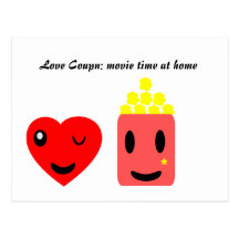 Cupón del amor: tiempo de película en casa tarjetas postales