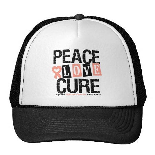 Curación uterina del amor de la paz del cáncer gorras