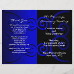 Curva azul violeta del programa de la ceremonia de flyer personalizado