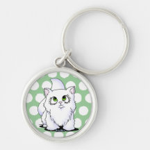 Cutie de ojos verdes hace frente al gatito llavero personalizado