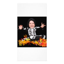 ¡cutie del esqueleto de Halloween! Tarjetas Fotográficas Personalizadas
