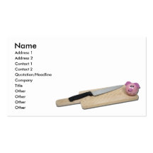 CuttingBoardKnifePigTimer103110, nombre, dirección Tarjetas De Negocios