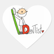D está para el dentista pegatina de corazón personalizadas