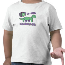 D está para la camiseta del niño del dinosaurio