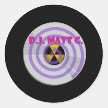 D.J. Matt G. Sticker Etiquetas Redondas