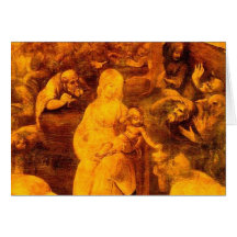 Da Vinci - adoración de unos de los reyes magos Tarjetas
