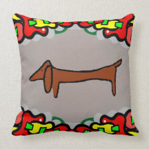 Dachshund abstracto, perro de Weiner Cojines