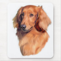 Dachshund de pelo largo alfombrillas de raton