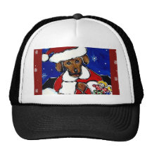 Dachshund de Santa Gorras De Camionero