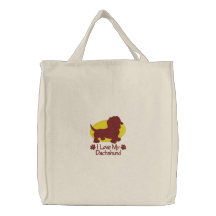 Dachshund del amor bolsas
