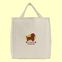 Dachshund del amor bolsas bordadas