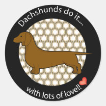 Dachshund del amor pegatina redonda