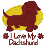 Dachshund del amor sudadera bordada con capucha