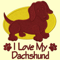 Dachshund del amor camisetas bordadas