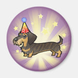 Dachshund del cumpleaños (wirehair) iman de frigorífico