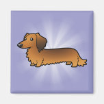 Dachshund del dibujo animado (de pelo largo) imán