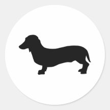 Dachshund del perro etiqueta redonda