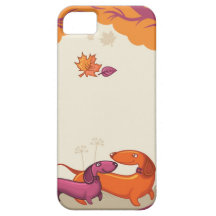 Dachshunds del otoño iPhone 5 Case-Mate protector