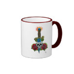 Daga, cráneo, y taza de los rosas tazas