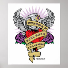 Daga de la epilepsia y tatuaje del corazón posters