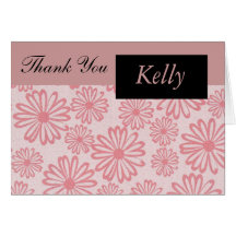 DaisyThank rosado que usted carda con nombre Felicitación