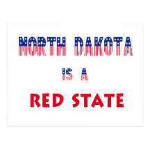 Dakota del Norte es un estado rojo Tarjeta Postal