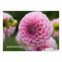 Dalia rosada invitaciones personalizada
