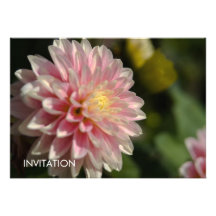 Dalia rosada y amarilla invitacion personalizada