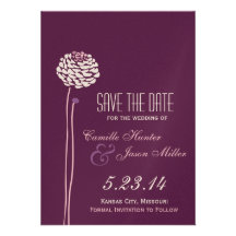 Dalia simple - reserva elegante de la berenjena la invitacion personalizada