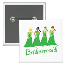 Damas de honor en asistente verde del boda pins
