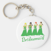 Damas de honor en llavero verde del asistente del 
