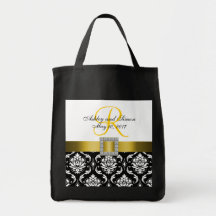 Damasco amarillo, negro personalizado casando la b
