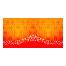Damasco amarillo y anaranjado elegante tarjeta fotográfica