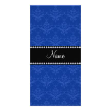Damasco azul conocido personalizado tarjetas fotograficas 